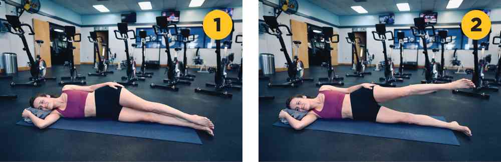 Woman demonstrating straight-leg raises