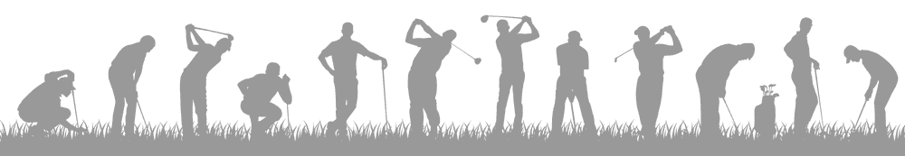 Silhouettes of golfers