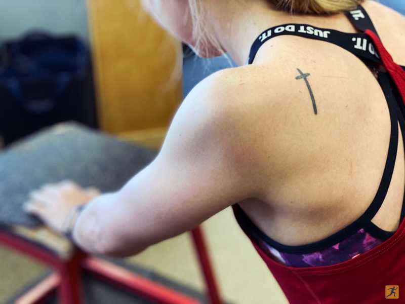 Close up of woman's shoulder and arm