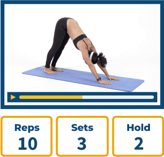 Woman performing downward dog stretch